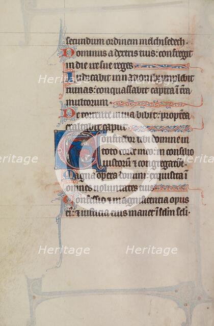 Initial C: The Sacrifice of Isaac; Bute Psalter, text and illumination about 1285. Creator: Bute Master.