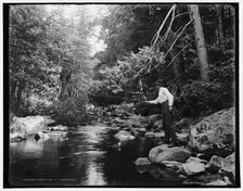 Fishing in the Adirondacks, c1902. Creator: William H. Jackson.
