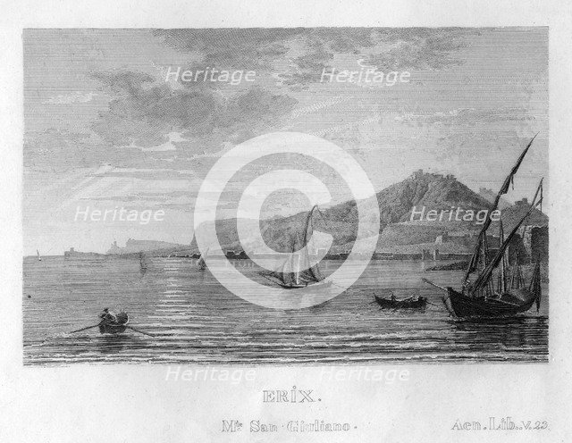 Erice, Sicily, Italy, c1833. Artist: Unknown