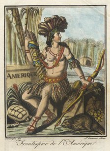Costumes de Différents Pays, 'Frontispice de l'Amérique', c1797. Creator: Jacques Grasset de Saint-Sauveur.