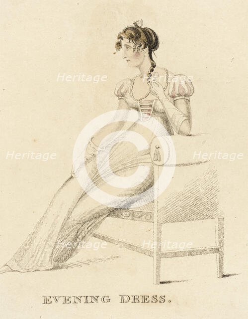 Fashion Plate (Evening Dress), 1813. Creator: Unknown.