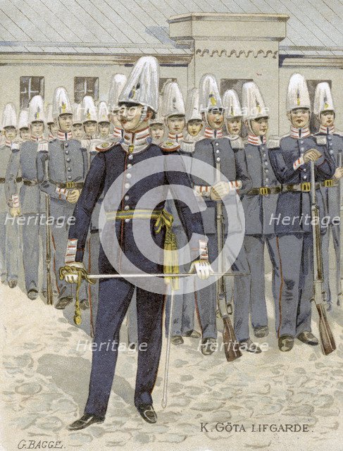 Swedish Life Guards, Stockholm, Sweden, 1901. Artist: G Bagge