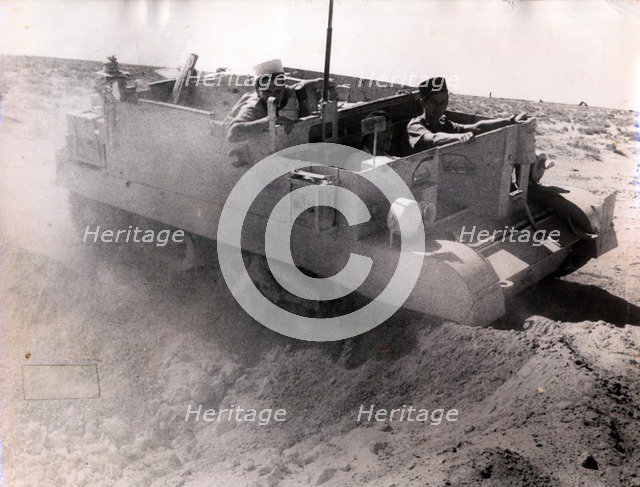 A French bren carrier patrolling no mans land, Battle of Bir Hakeim, June 1942. Artist: Unknown