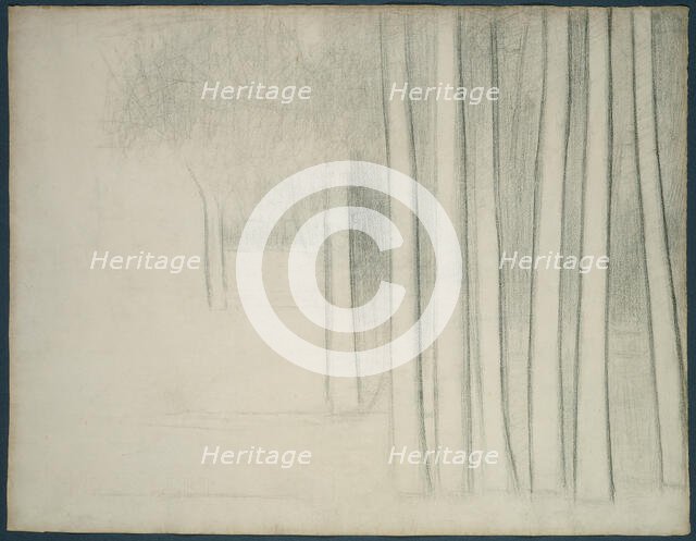 Tree Trunks (study for La Grande Jatte), 1884. Creator: Georges-Pierre Seurat.