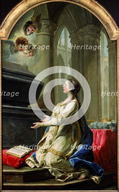 Saint Clotilde praying by the tomb of Saint Martin, 1753. Creator: Van Loo, Carle (1705-1765).
