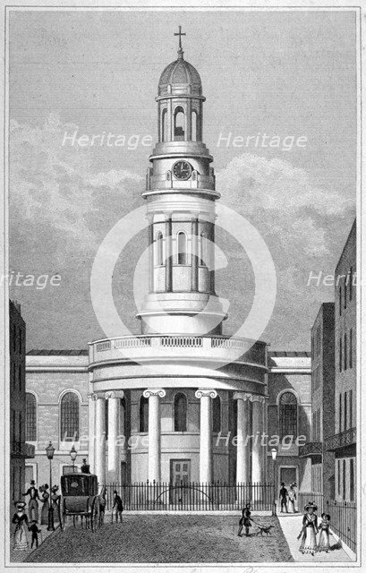 St Mary's Church, Bryanston Square, Marylebone, London, c1825. Artist: Anon