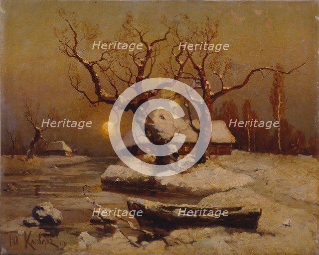 Winter evening, 1911. Artist: Klever, Juli Julievich (Julius), von (1850-1924)