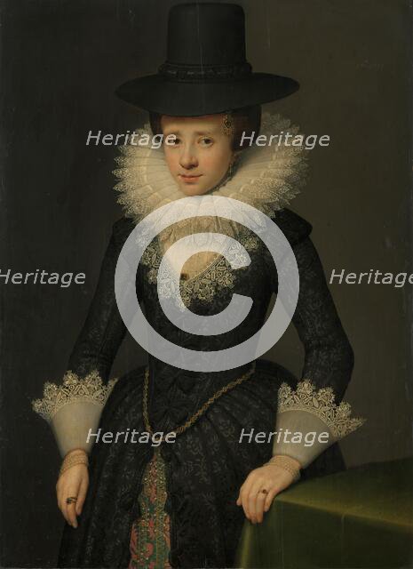 Portrait of Anna Boudaen Courten (1599-1622), 1619. Creator: Salomon Mesdach.