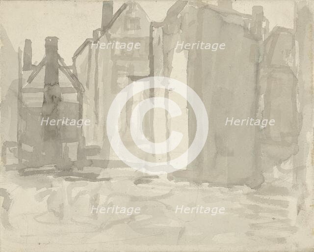 Construction site Sint Agnietenstraat in Amsterdam, 1903. Creator: George Hendrik Breitner.