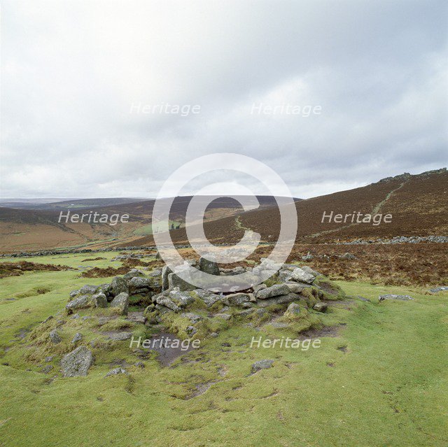 Remains of a Bronze Age settlement, Grimspound, Dartmoor, Devon, c1980-c2017.  Artist: David Garner.