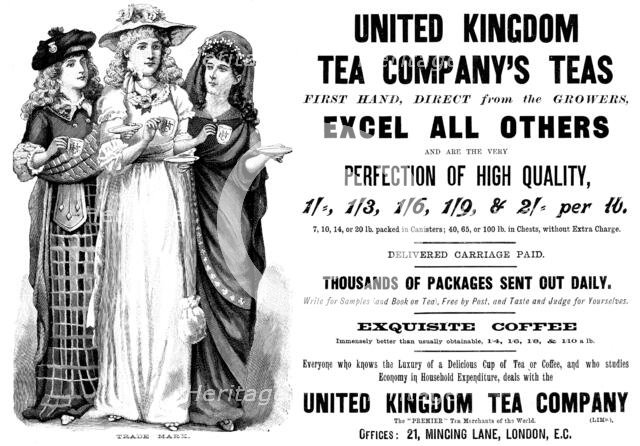 Advertisement for the United Kingdom Tea Company, 1895. Creator: Unknown.