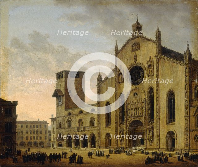 A Religious Procession on the Cathedral Square in Como, 1817.
