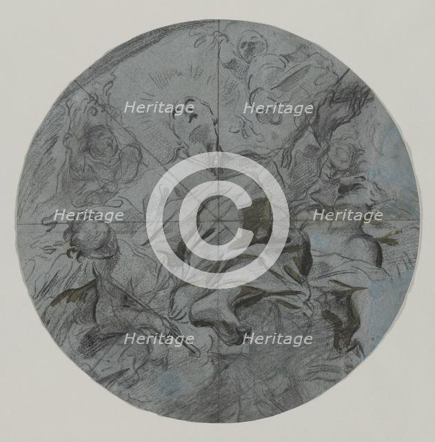 Apotheosis of a Saint (recto); Architectural Sketch(?) (verso), second half 17th century. Creator: Giovanni Battista Benaschi (Italian, 1636-1688).