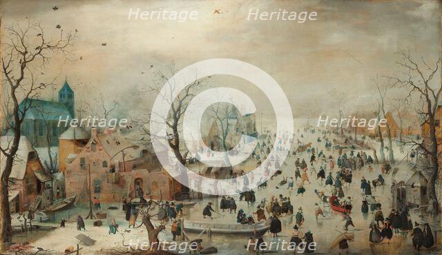 Winter Landscape with Ice Skaters, c.1608. Creator: Hendrick Avercamp.