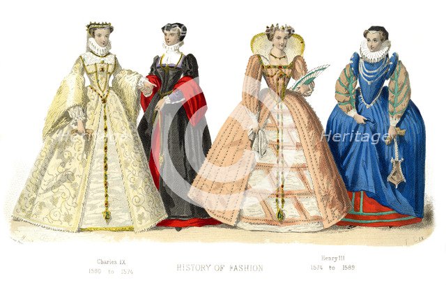 French costume: Charles IX, Henry III, (1882). Artist: Unknown