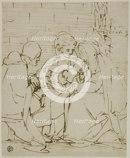 Holy Family with Saint Anne, c.1570. Creator: School of Luca Cambiaso Italian, 1527-1585.