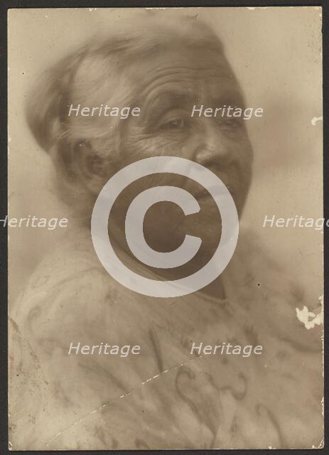 Portrait of a Woman with Patterned Blouse, 1907-1943. Creator: Louis Fleckenstein.