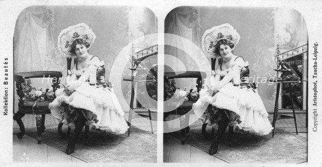 Portrait of a costumed woman, early 20th century.Artist: Aristophot