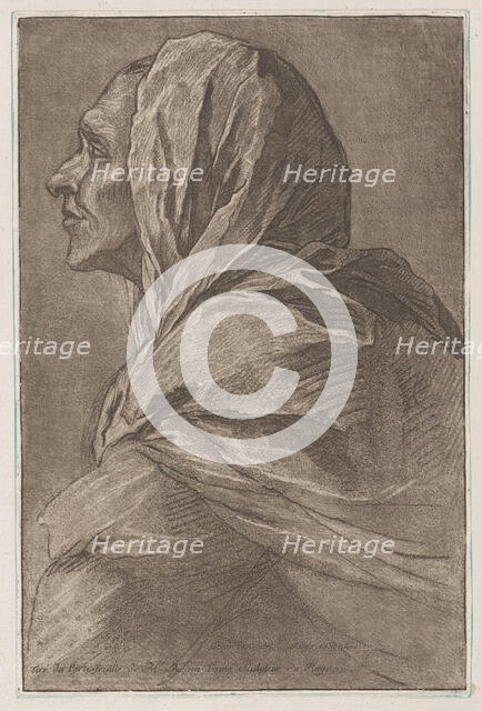 Head of a woman, ca. 1758. Creator: Lambert-Sigisbert Adam.