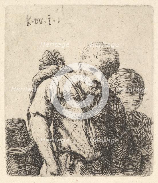 Bearded man shown in half-length with bundle slung over right shoulderblade, flanke..., ca. 1641-78. Creator: Karel Du Jardin.