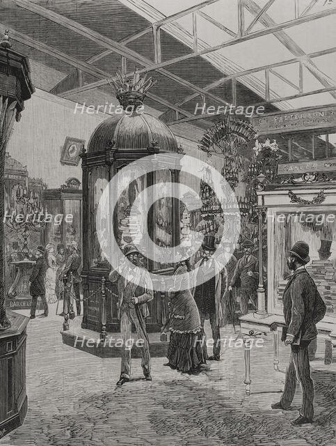 Fifth Hall of the Spanish section in the Palace of the Champ de Mars, Paris Exposition, 1878. Creator: Enrique Alba.