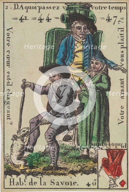 Hab.t de la Savoie from Playing Cards (for Quartets) 'Costumes des Peuples..., 1700-1799. Creator: Anon.