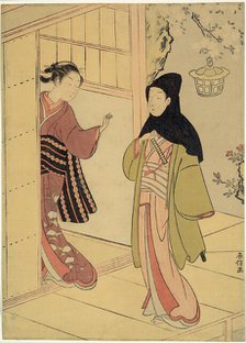An Evening Visit (A Parody of Junidan Soshi), c. 1767. Creator: Suzuki Harunobu.
