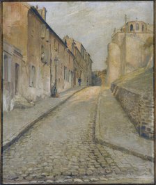 Rue Cortot in Montmartre, seen from rue des Saules, 1898. Creator: Edouard Zawiski.