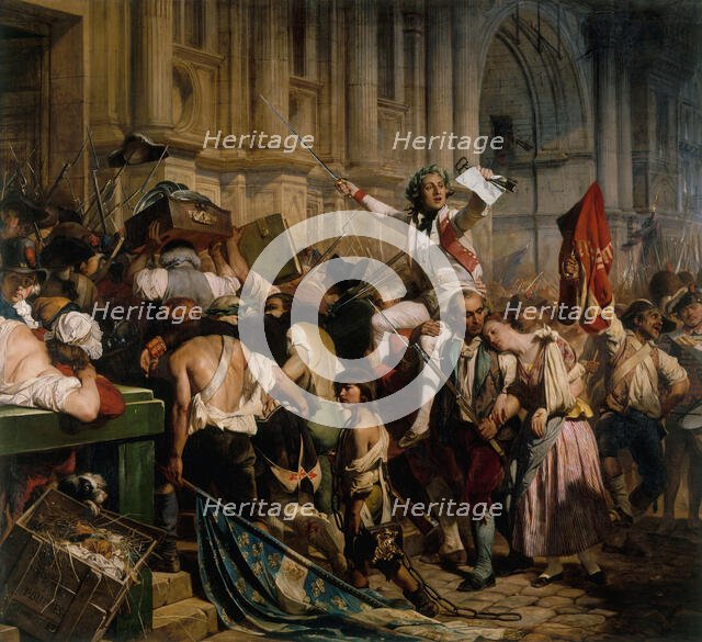 Les vainqueurs de la Bastille devant l'Hôtel de Ville, le 14 juillet 1789, between 1830 and 1838. Creator: Paul Delaroche.