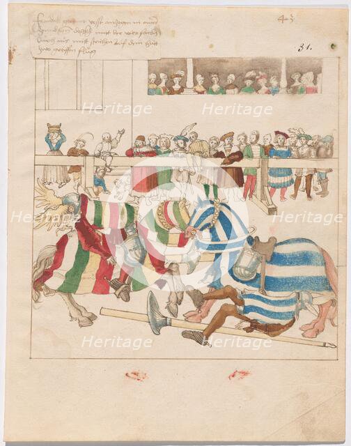 Freydal, The Book of Jousts and Tournaments of Emperor Maximilian I: Combats...,Plate 40, c1515. Creator: Unknown.