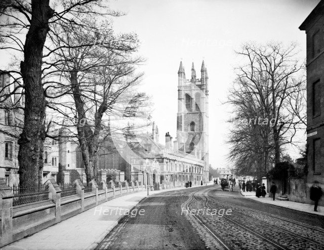 Bell tower of Magdalen College, Oxford, Oxfordshire, 1885. Artist: Henry Taunt.