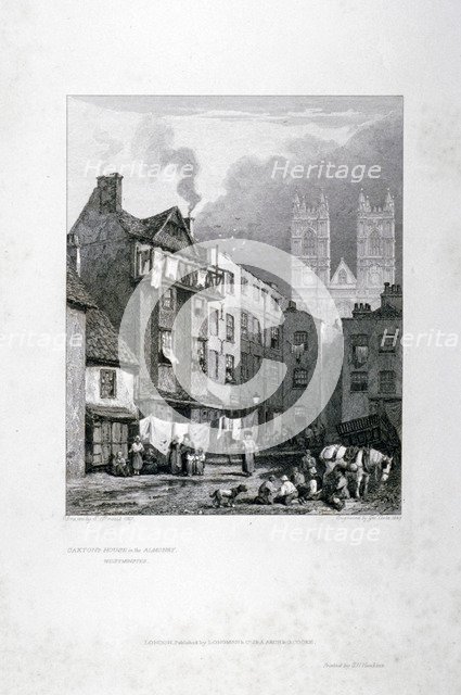 William Caxton's house in the Almonry, Westminster, London, 1827.                                    Artist: George Cooke
