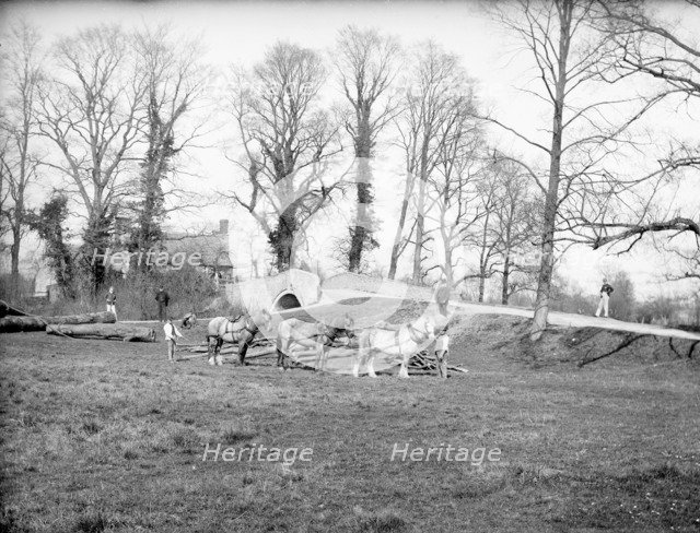 Men and horses, Godstow Bridge, Oxford, Oxfordshire, 1880. Artist: Henry Taunt
