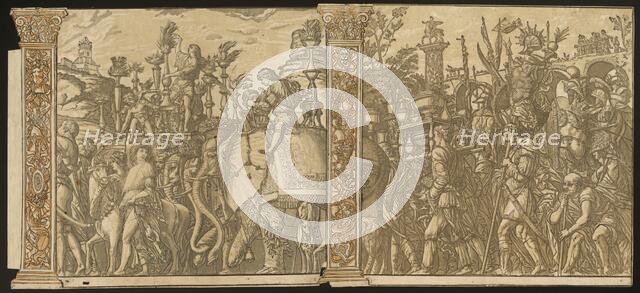 The Triumph of Julius Caesar [no.5 and 6 plus 2 columns], 1599. Creator: Andrea Andreani.