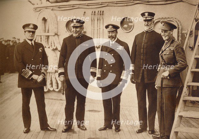 American admirals afloat with the King, 1918 (1935). Artist: Unknown.