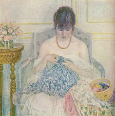 A Girl Sewing, c1894-1914, (1914). Artist: Frederick Carl Frieseke