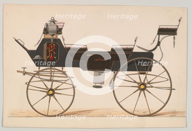 Design for Early Style Drag with No Top, ca. 1860. Creator: Brewster & Co.