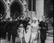 Louis Mountbatten, 1st Earl Mountbatten, Outside St Margaret's Church in Birmingham With..., 1922. Creator: British Pathe Ltd.