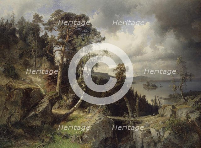 Swedish Landscape. Motif from Kolmården, 1866. Creator: Alfred Wahlberg.