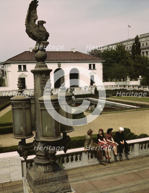 Garden of the Pan American Building, Washington, D.C., 1943. Creator: John Collier.