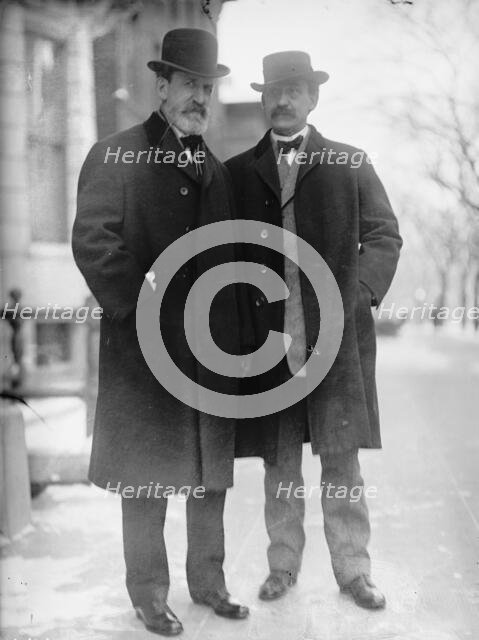 Lincoln Dixon, Rep. from Indiana, Right, with Senator Kern, 1911. Creator: Harris & Ewing.
