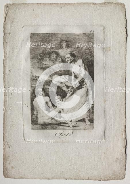 Caprichos: Blow, 1799. Creator: Francisco de Goya (Spanish, 1746-1828).