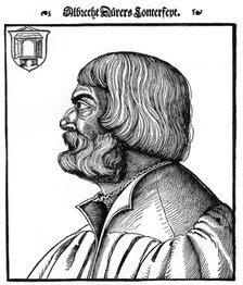 Profile portrait of Albrecht Durer, 1527, (1936). Artist: Erhard Schön