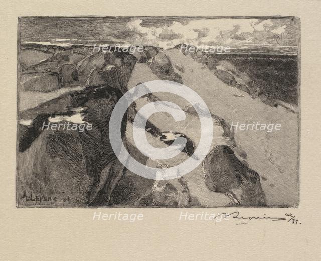 Fontainebleau Forest: Arbonne, Le Gros Sablon (La Forêt de Fontainebleau...), 1890. Creator: Auguste Louis Lepère (French, 1849-1918); A. Desmoulins, Published in Revue Illustrée, 1887-90.