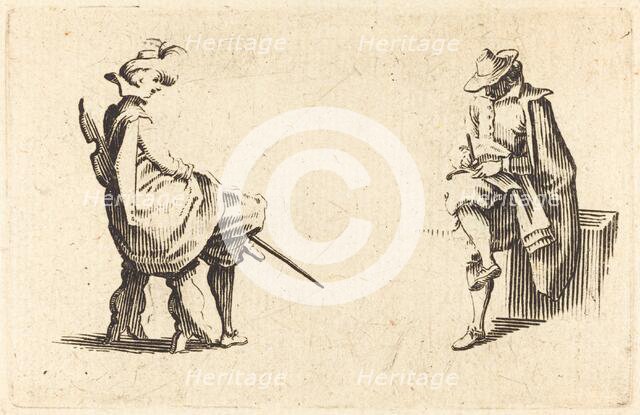 Two Seated Figures, c. 1622. Creator: Jacques Callot.