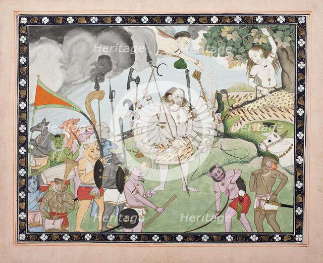 Ravana Receiving a Boon from Shiva, between c1850 and c1900. Creator: Unknown.
