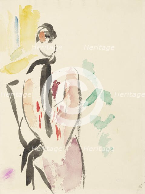 Sketch for a portrait of Mrs. De Carnière-Wouters, the artist's wife, 1892-1916. Creator: Rik Wouters.