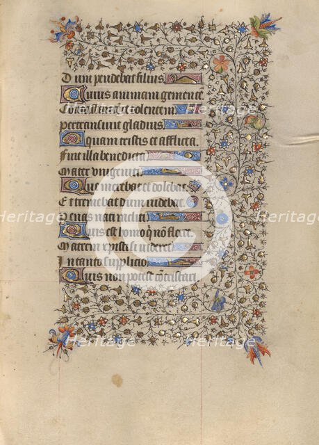 Decorated Text Page; Book of Hours, about 1420. Creator: Unknown.