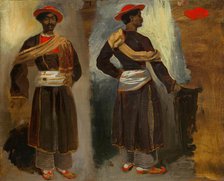 Two Studies of a Standing Indian from Calcutta, c. 1823/1824. Creator: Eugene Delacroix.