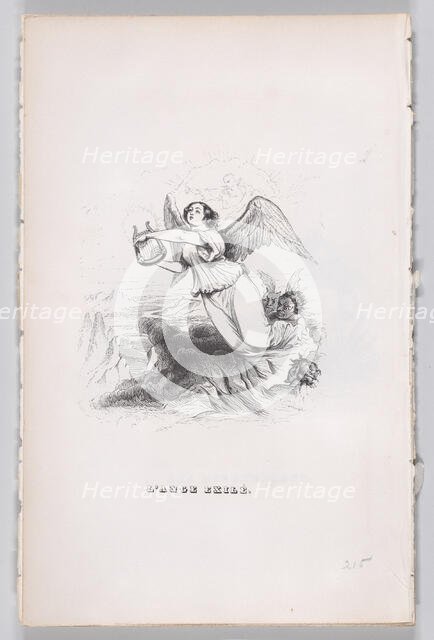 The Exiled Angel from The Complete Works of Béranger, 1836. Creator: Jean Ignace Isidore Gerard.